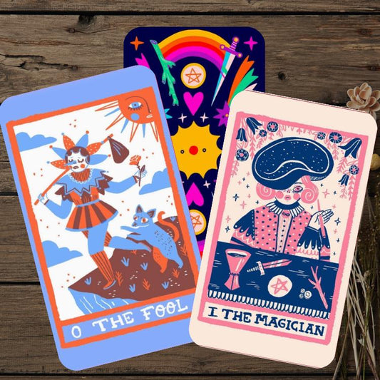 Rainbow Tarot Deck – 78 Colorful Tarot Cards with Holographic Edges & Guidebook | Modern Divination