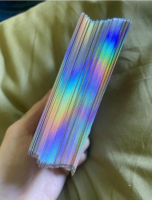 Rainbow Tarot Deck – 78 Colorful Tarot Cards with Holographic Edges & Guidebook | Modern Divination