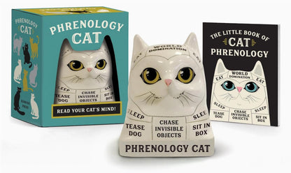 Cat Phrenology Figurine with Mini Guidebook | Read Your Cat’s Mind | Ceramic Cat Decor Gift