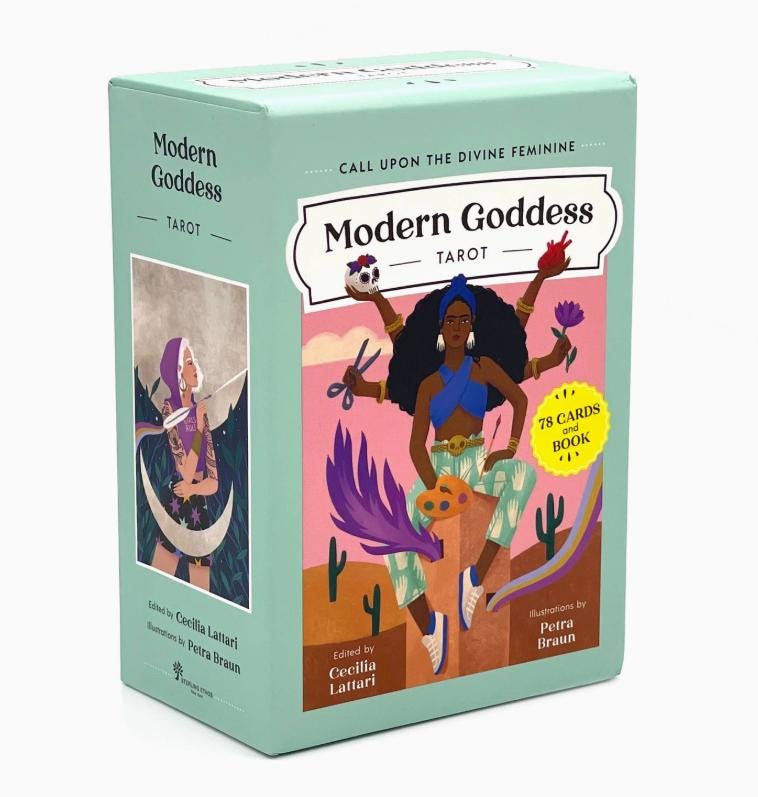 Modern Goddess Tarot Deck | Divine Feminine Tarot Cards | 78 Cards + Guidebook | Feminine Power Deck