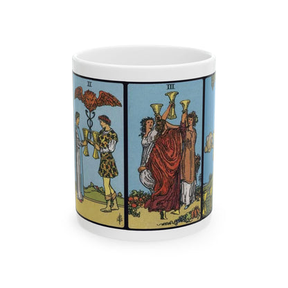 Tarot Cups Ceramic Mug — Vintage Rider Waite Suits of Cups (11oz/15oz)