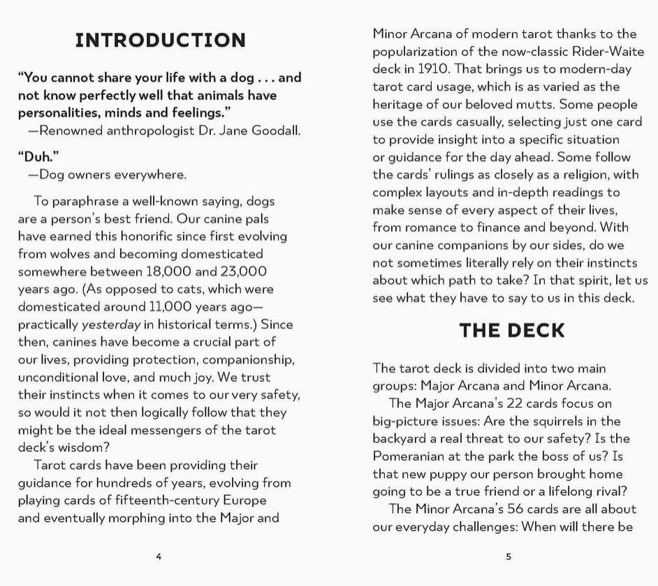 Dog Tarot Deck – Classic Tarot Cards with Dog-Themed Illustrations, 78 Cards & Guidebook