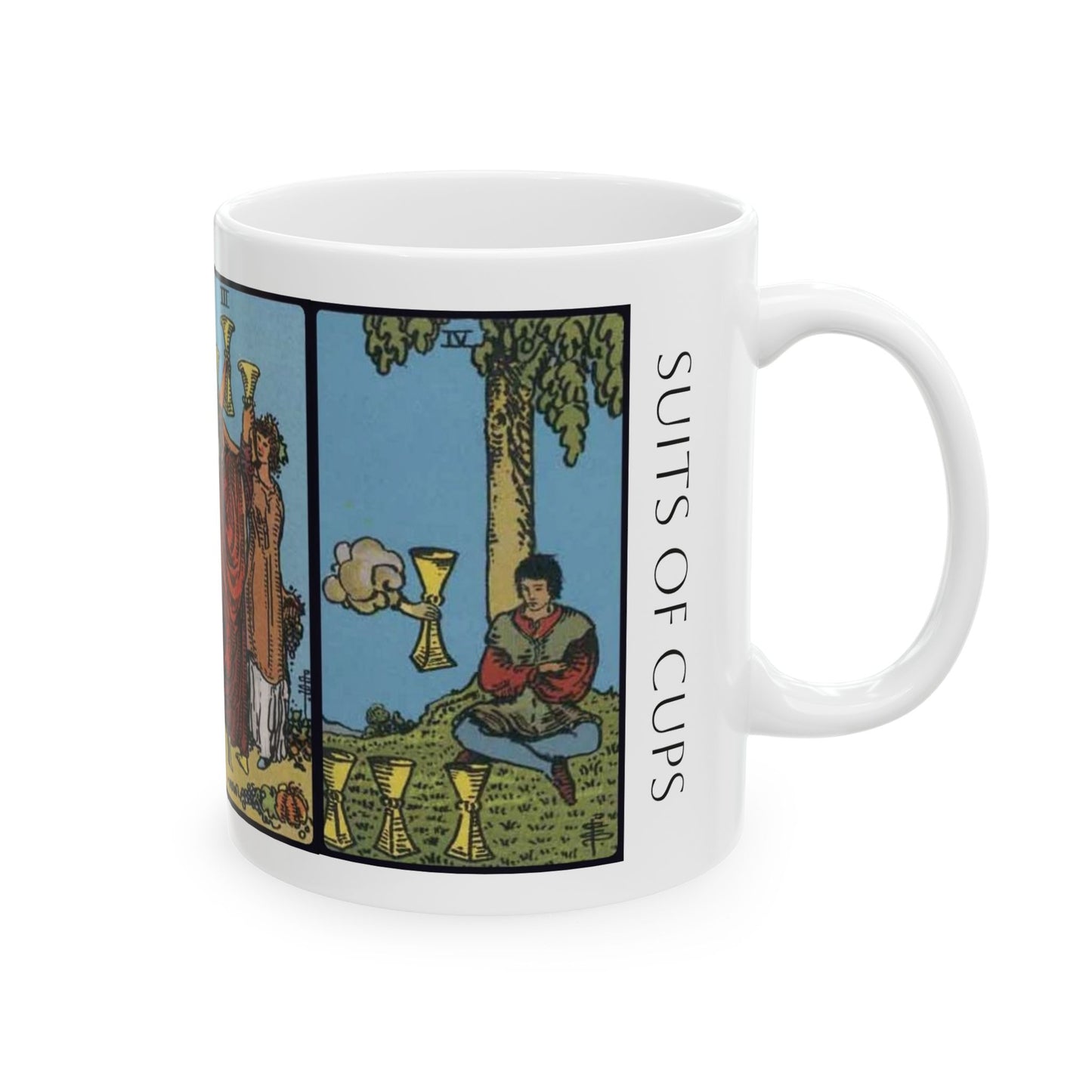 Tarot Cups Ceramic Mug — Vintage Rider Waite Suits of Cups (11oz/15oz)