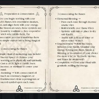 Witch’s Runes Guidebook – Digital PDF Guidebook for Divination, Ritual & Witchcraft