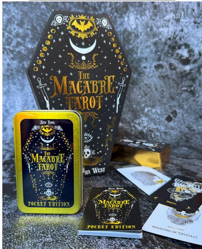 The Macabre Tarot – Pocket Edition Tin Box | Dark Gothic Tarot Deck | Travel Size Divination Cards