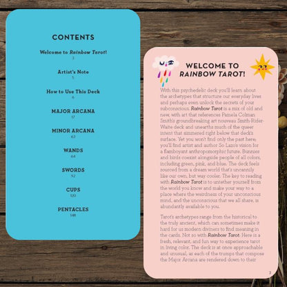 Rainbow Tarot Deck – 78 Colorful Tarot Cards with Holographic Edges & Guidebook | Modern Divination
