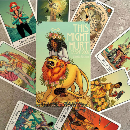 This Might Hurt Tarot Deck by Isabella Rotman – Rider-Waite Inspired Tarot Cards with Guidebook