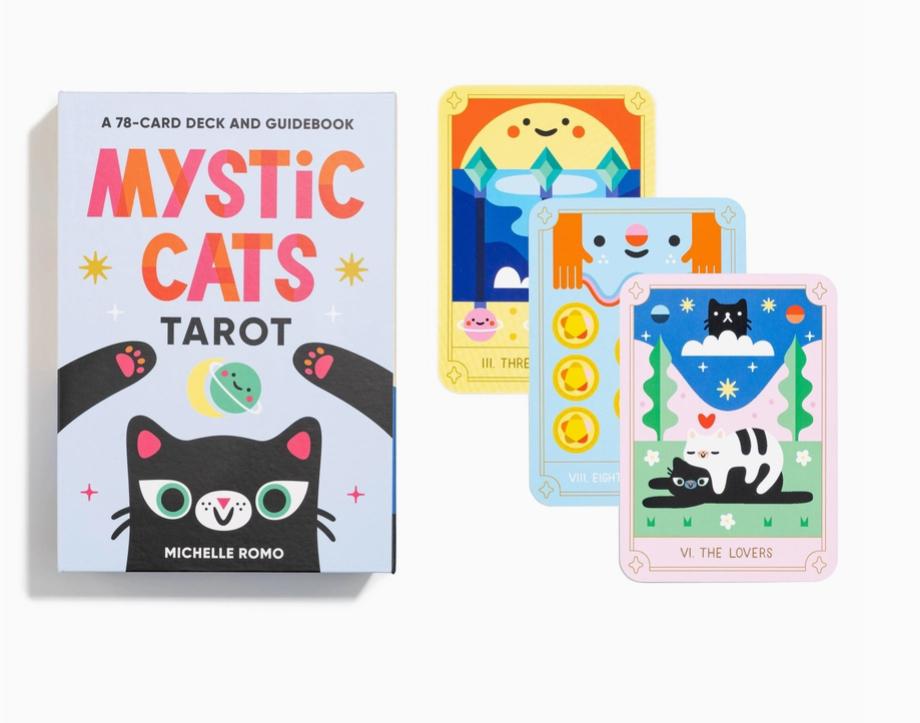 Mystic Cats Tarot – 78 Card Deck + Guidebook | Cat Tarot Cards for Intuition, Divination & Self-Care