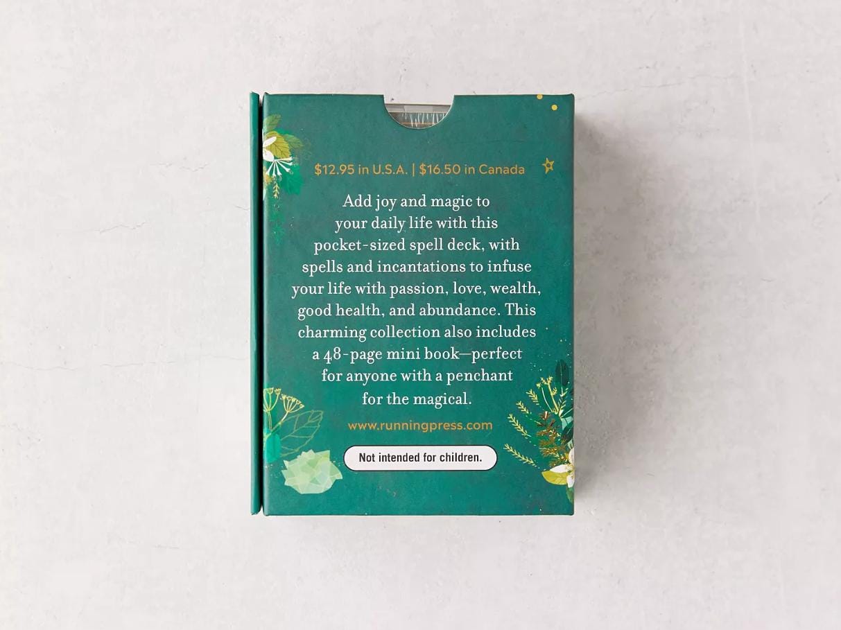 The Practical Witch’s Spell Deck | Updated Edition | 100 Spells + Physical Guidebook | Green Witch Oracle Cards