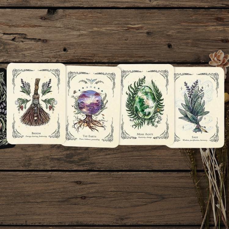 The Green Witch’s Oracle Deck – With Physical Guidebook – Earth-Based Wisdom & Natural Magic
