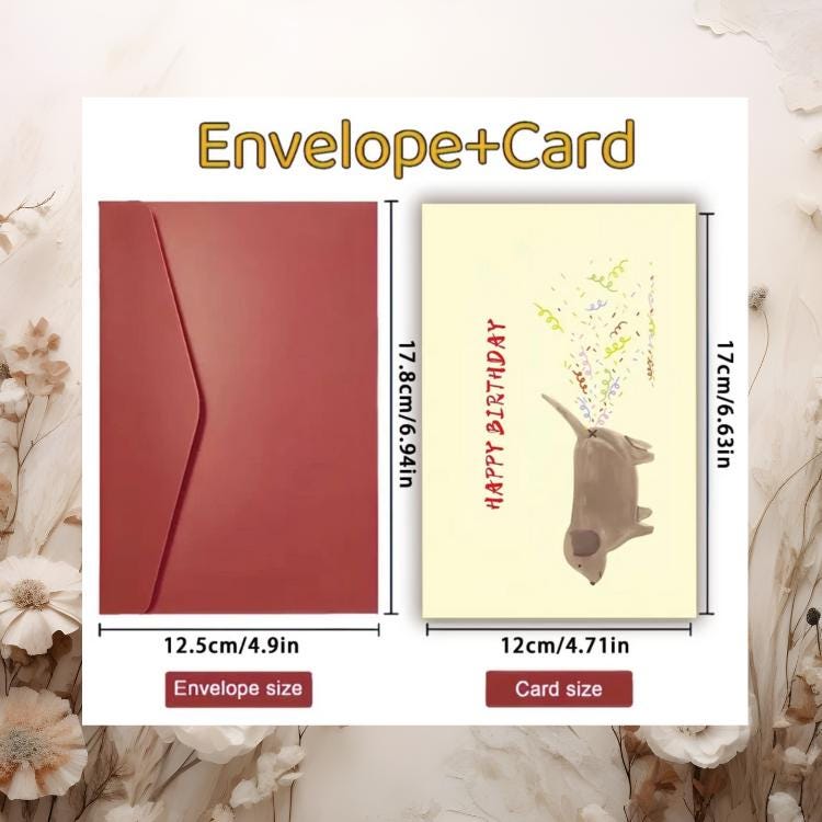 Funny Puppy Birthday Card – Humor Pet Lover Gift with Envelope