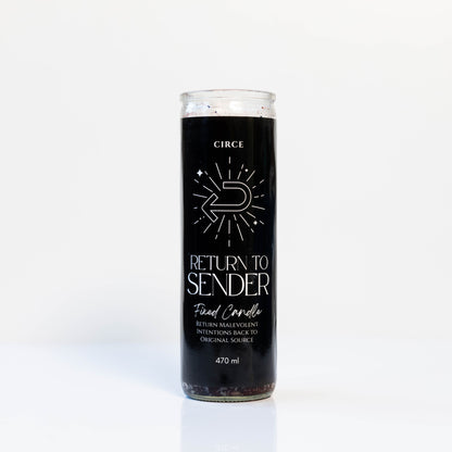 Return to Sender Fixed Candle – 7 Day Prayer Candle for Protection, Reversal & Energy Clearing | Dressed Candle with Herbs & Oils