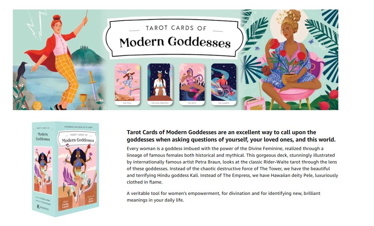 Modern Goddess Tarot Deck | Divine Feminine Tarot Cards | 78 Cards + Guidebook | Feminine Power Deck