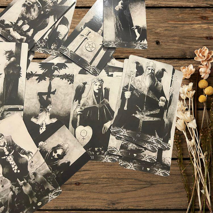 Murder of Crows Tarot – Gothic Black & White Shadow Deck (Classic & Mini Editions)