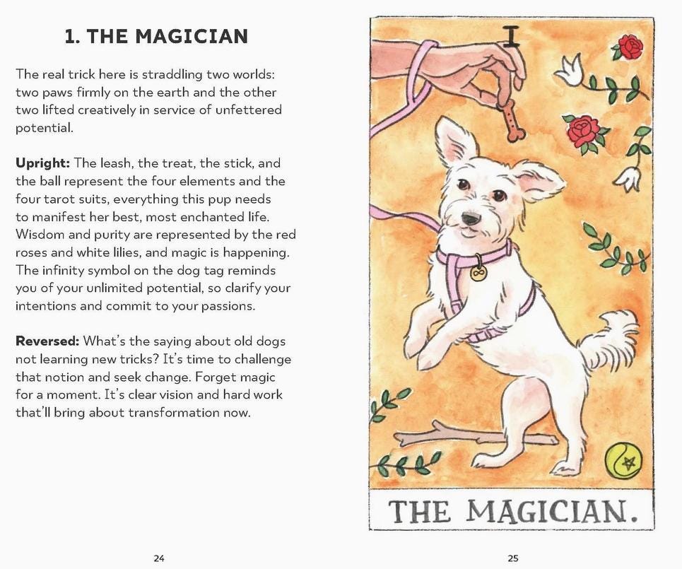 Dog Tarot Deck – Classic Tarot Cards with Dog-Themed Illustrations, 78 Cards & Guidebook