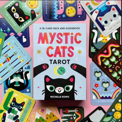 Mystic Cats Tarot – 78 Card Deck + Guidebook | Cat Tarot Cards for Intuition, Divination & Self-Care