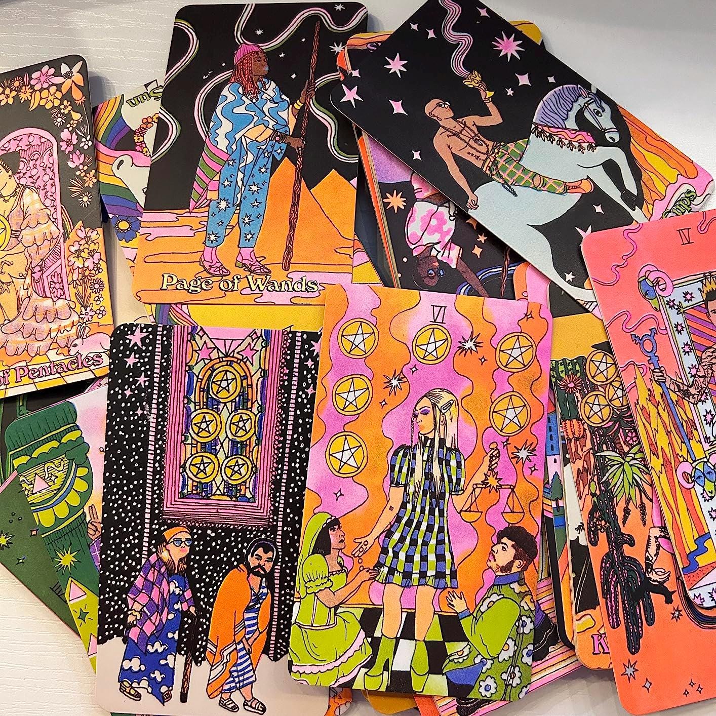 Queer Tarot Deck with Guidebook – Inclusive LGBTQ+ Tarot Cards, Affirmation & Divination Set