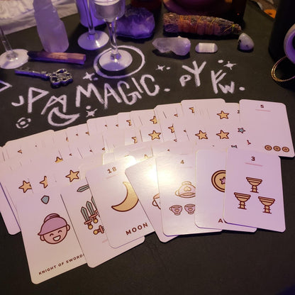 Kawaii Tarot Deck | 78 Illustrated Cards + Guidebook | Pastel Tarot for Beginners | Gift Ready