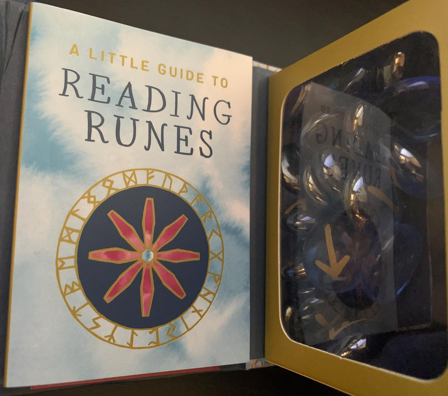 Runes Stone Divination Set with Guidebook – Glass Rune Stones for Norse Magic, Meditation & Spiritual Readings