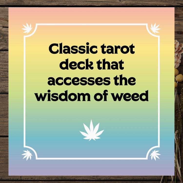 Pot Tarot Deck – 78 Cannabis-Inspired Cards with Guidebook | Modern, Playful Divination Deck