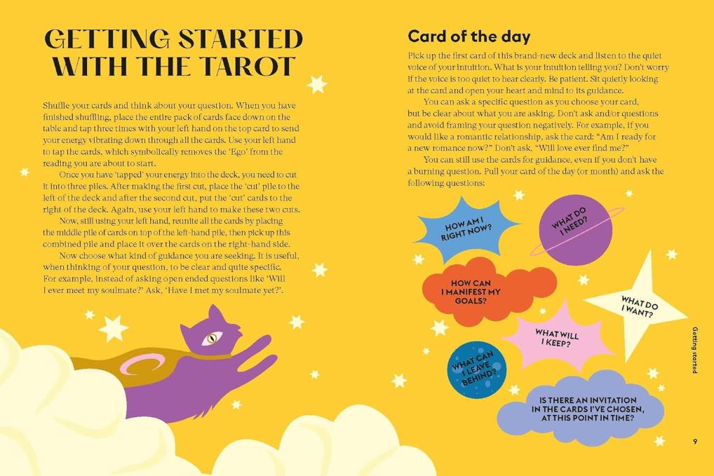 Wise Cat Tarot Deck – 78 Card Tarot with Guidebook, Cat-Themed Divination Cards, Spiritual Gift