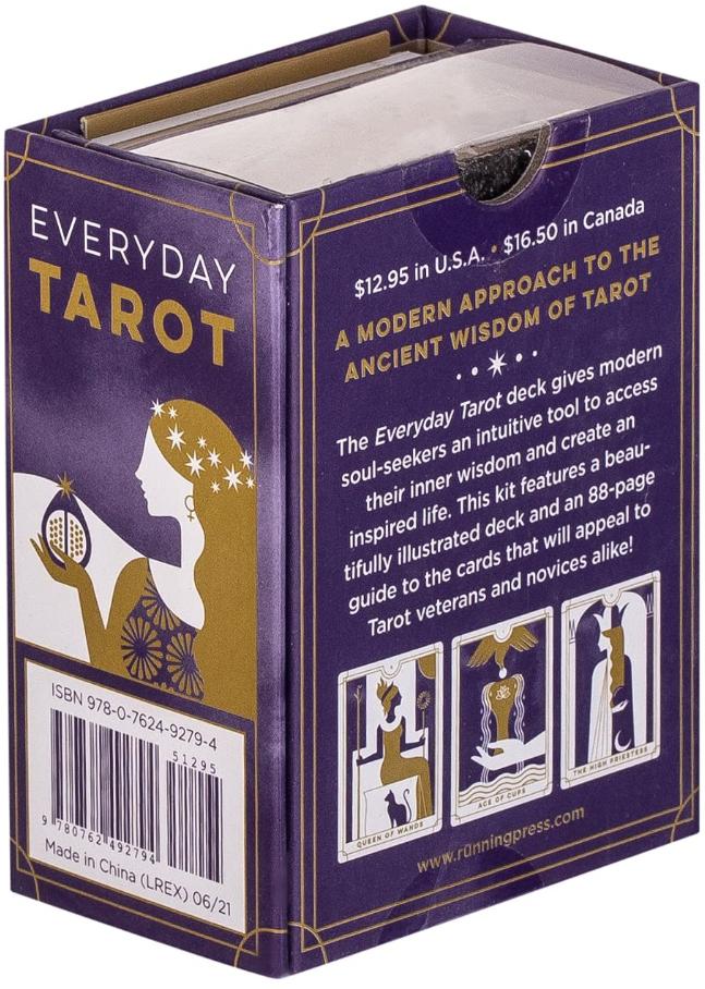 Everyday Tarot Mini Deck | 78 Illustrated Cards + Guidebook | Travel Size Tarot | Beginner Friendly