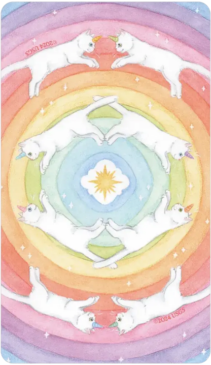 Caticorn Tarot Deck – Whimsical Cat Unicorn Tarot Cards with Guidebook | Magical Divination Deck