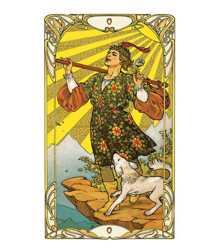 Golden Art Nouveau Tarot – Deck, Grand Trumps & Mini | Gold Foil Art Nouveau Tarot | Lo Scarabeo