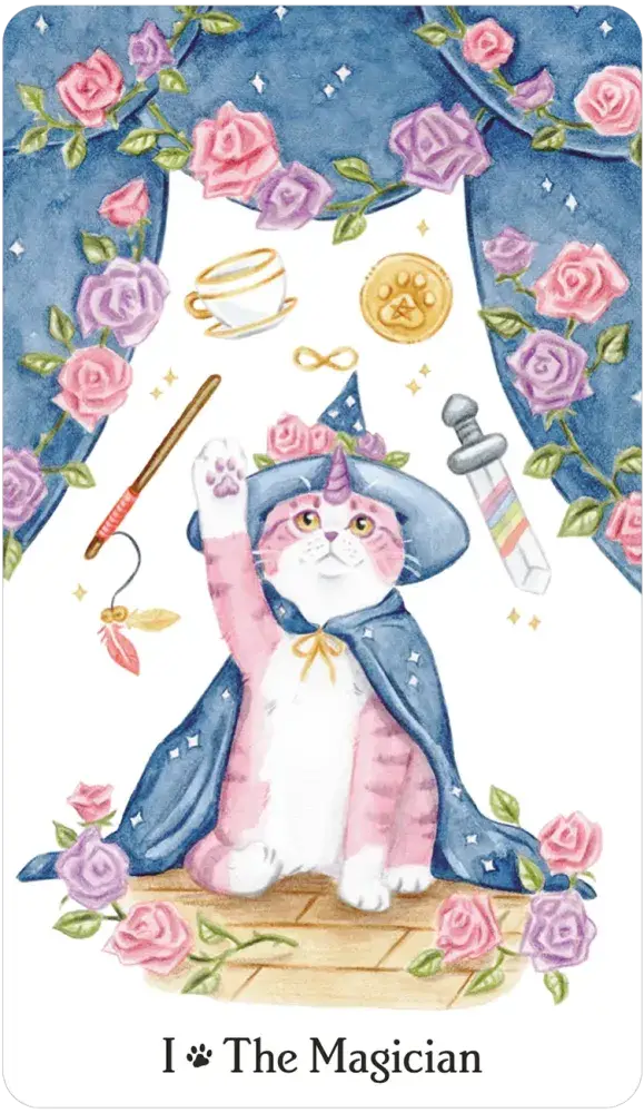 Caticorn Tarot Deck – Whimsical Cat Unicorn Tarot Cards with Guidebook | Magical Divination Deck