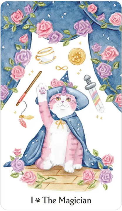 Caticorn Tarot Deck – Whimsical Cat Unicorn Tarot Cards with Guidebook | Magical Divination Deck