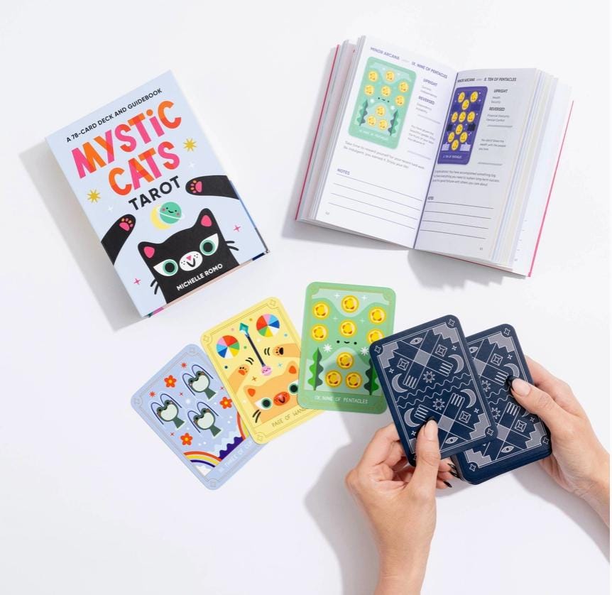 Mystic Cats Tarot – 78 Card Deck + Guidebook | Cat Tarot Cards for Intuition, Divination & Self-Care
