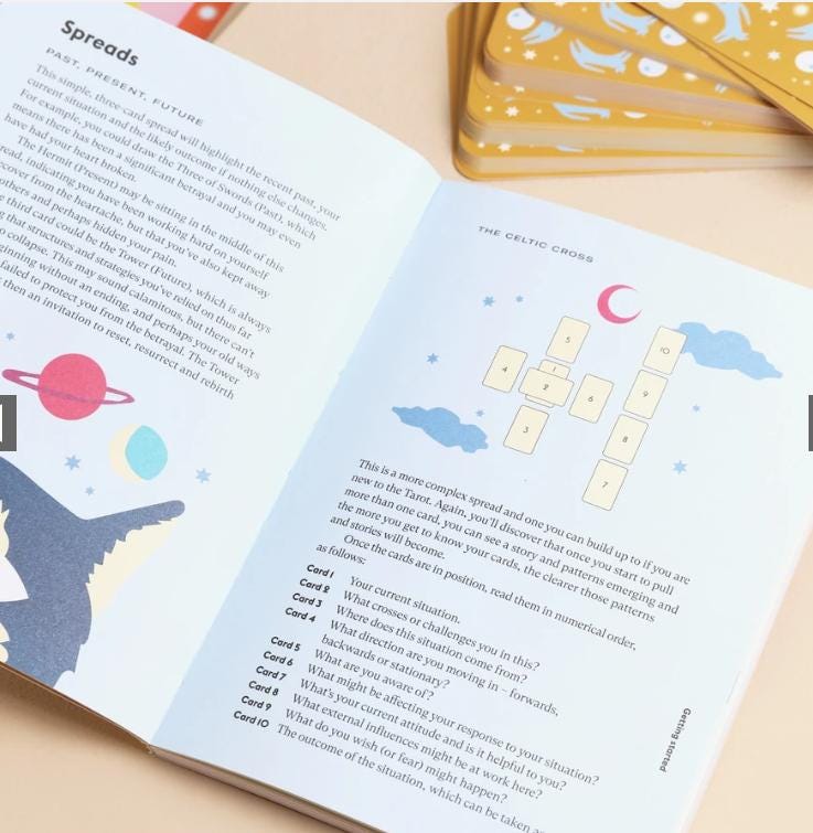 Wise Cat Tarot Deck – 78 Card Tarot with Guidebook, Cat-Themed Divination Cards, Spiritual Gift