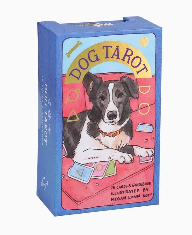 Dog Tarot Deck – Classic Tarot Cards with Dog-Themed Illustrations, 78 Cards & Guidebook