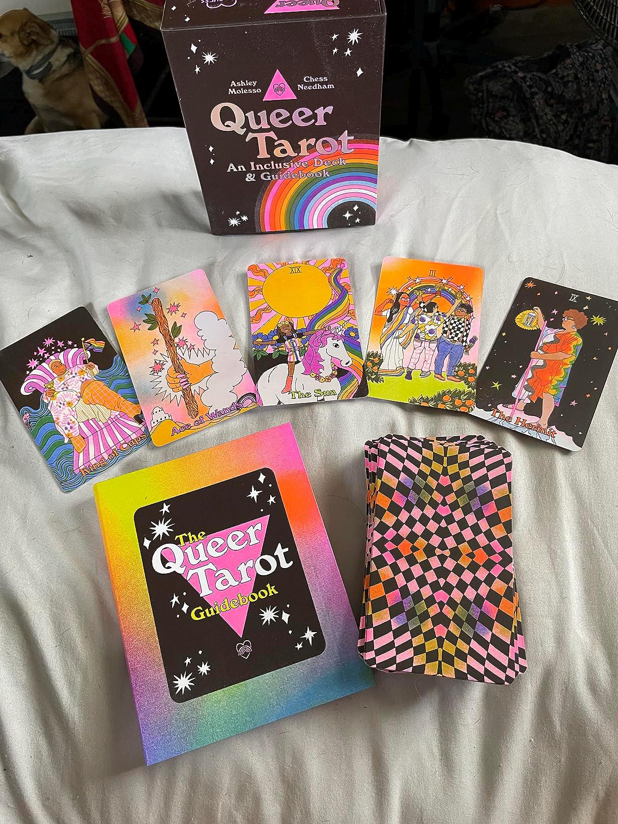Queer Tarot Deck with Guidebook – Inclusive LGBTQ+ Tarot Cards, Affirmation & Divination Set