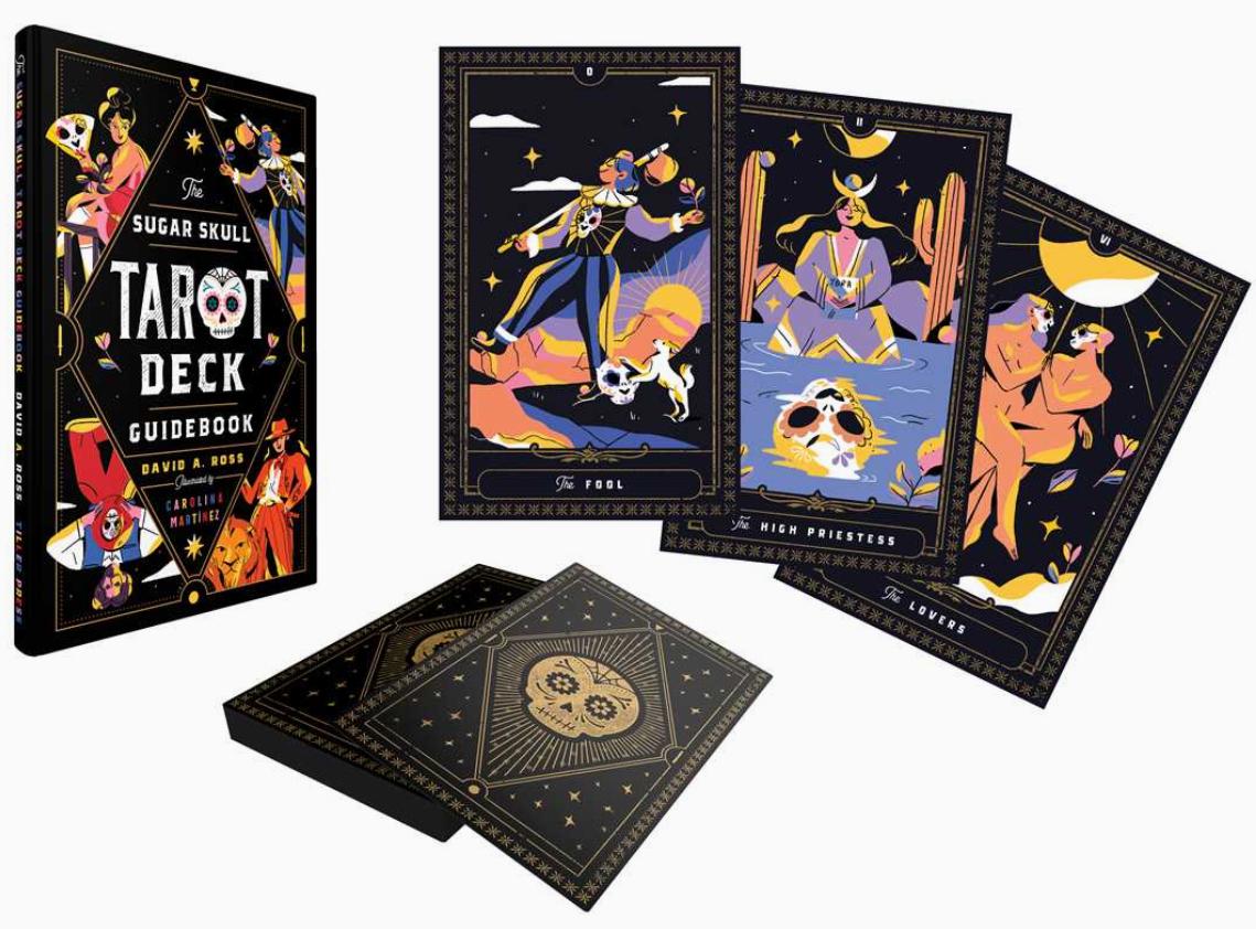 Sugar Skull Tarot Deck & Guidebook | Dia de Muertos Inspired Tarot | Intuitive Divination Cards