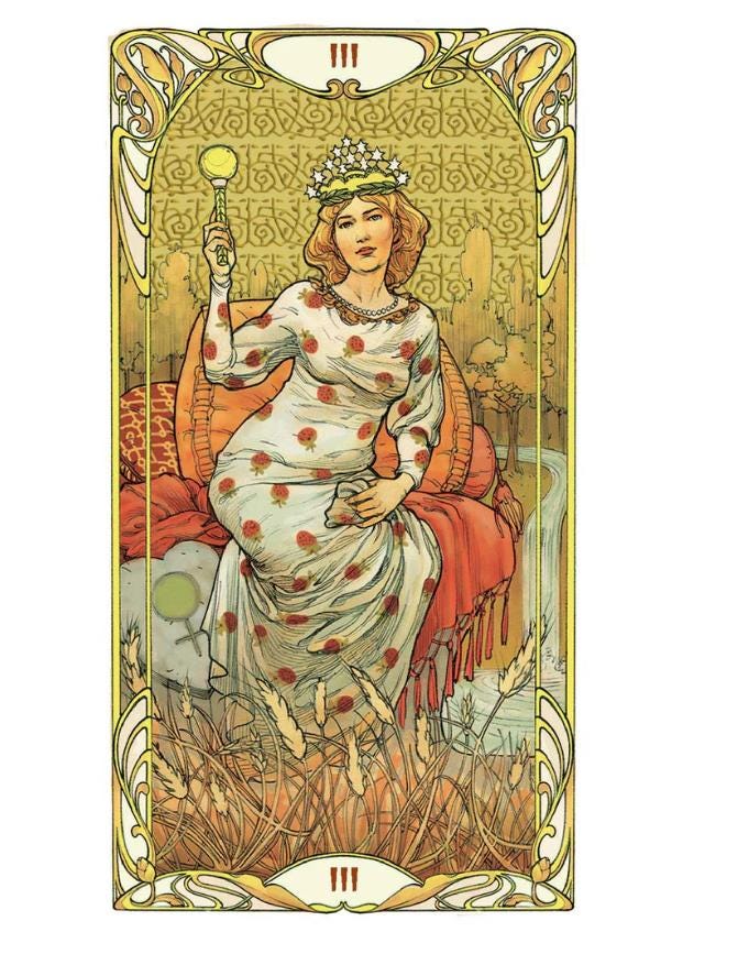 Golden Art Nouveau Tarot – Deck, Grand Trumps & Mini | Gold Foil Art Nouveau Tarot | Lo Scarabeo