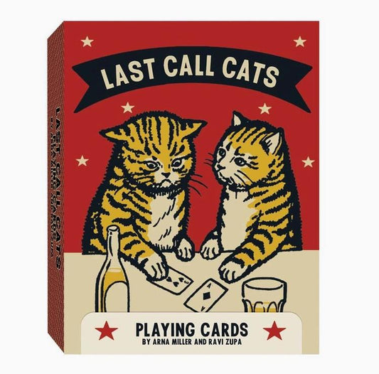 Last Call Cats Playing Cards – Funny Cat-Themed Deck, Bar Games & Party Cards, Illustrated Playing Cards