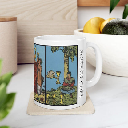 Tarot Cups Ceramic Mug — Vintage Rider Waite Suits of Cups (11oz/15oz)