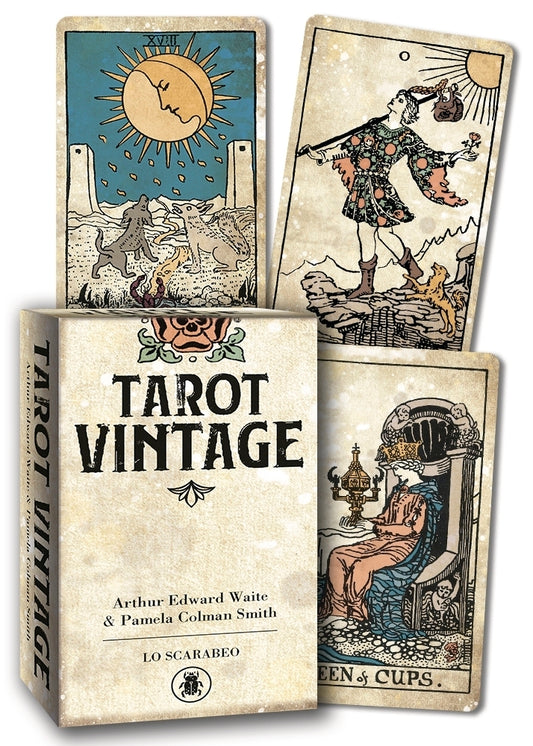 Vintage Tarot Deck – Linen-Finish Antique Style 78-Card Rider-Waite Inspired Tarot by Waite & Smith