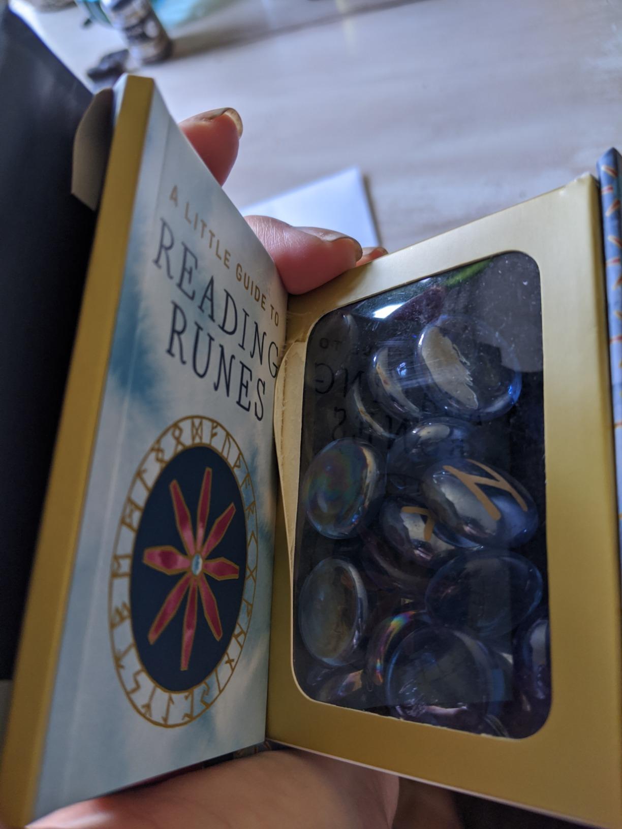 Runes Stone Divination Set with Guidebook – Glass Rune Stones for Norse Magic, Meditation & Spiritual Readings