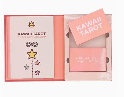 Kawaii Tarot Deck | 78 Illustrated Cards + Guidebook | Pastel Tarot for Beginners | Gift Ready