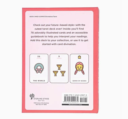 Kawaii Tarot Deck | 78 Illustrated Cards + Guidebook | Pastel Tarot for Beginners | Gift Ready