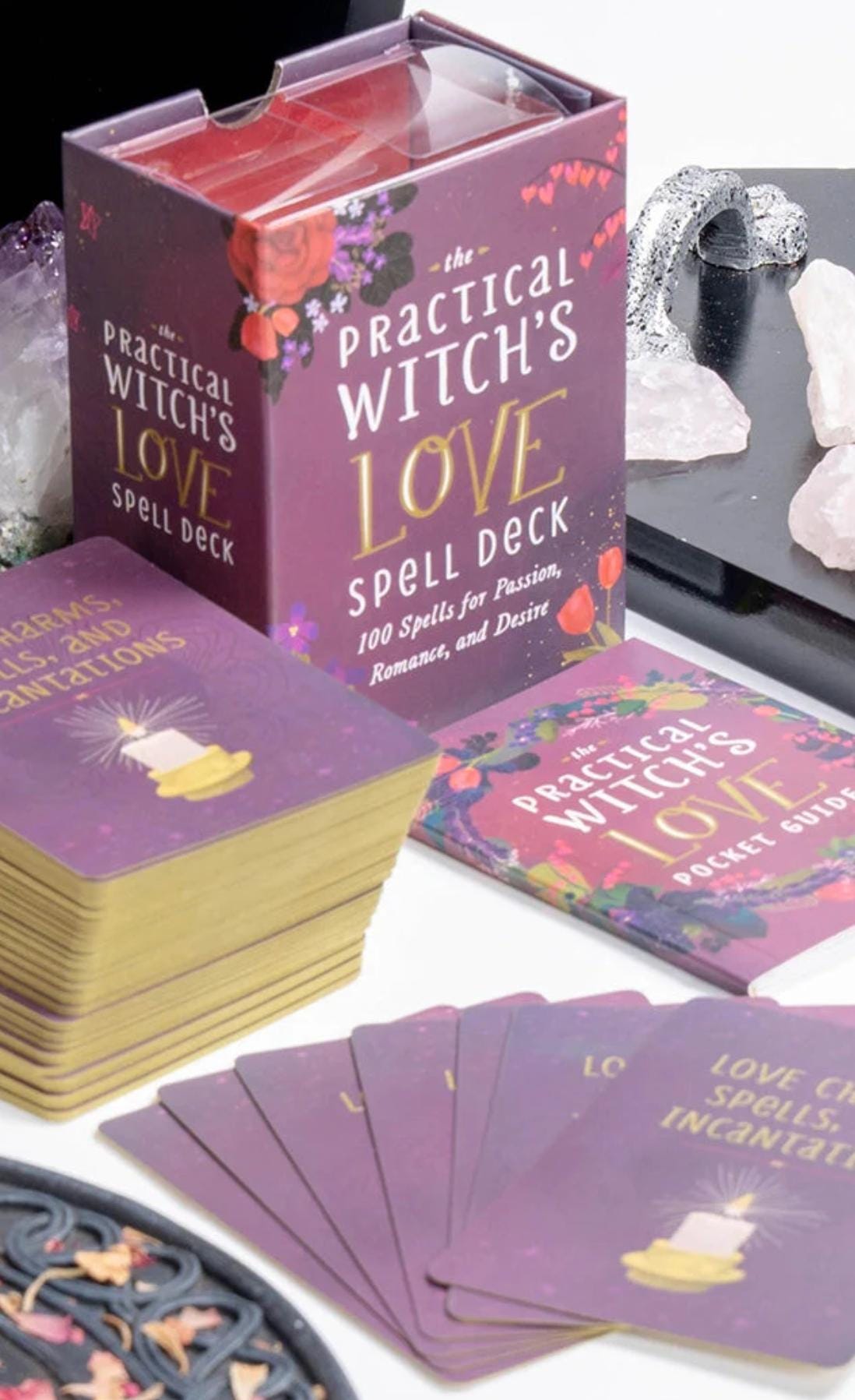 Practical Witch’s Love Spell Deck – 100 Rituals for Passion, Romance & Desire