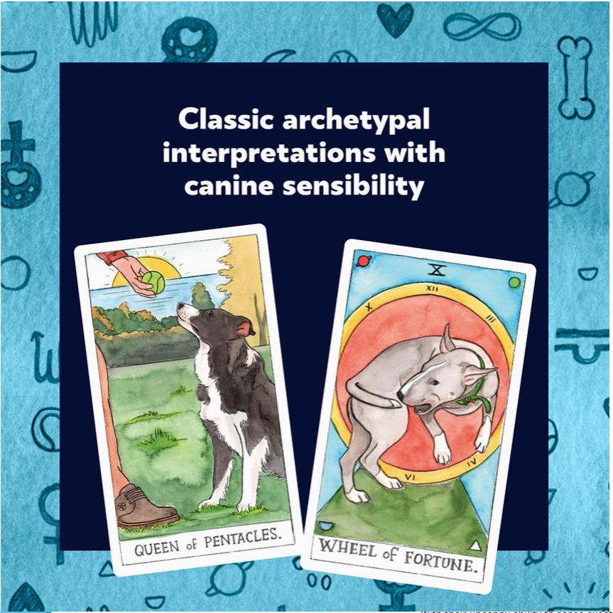 Dog Tarot Deck – Classic Tarot Cards with Dog-Themed Illustrations, 78 Cards & Guidebook