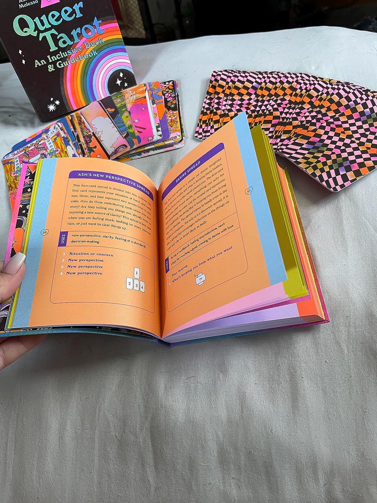 Queer Tarot Deck with Guidebook – Inclusive LGBTQ+ Tarot Cards, Affirmation & Divination Set