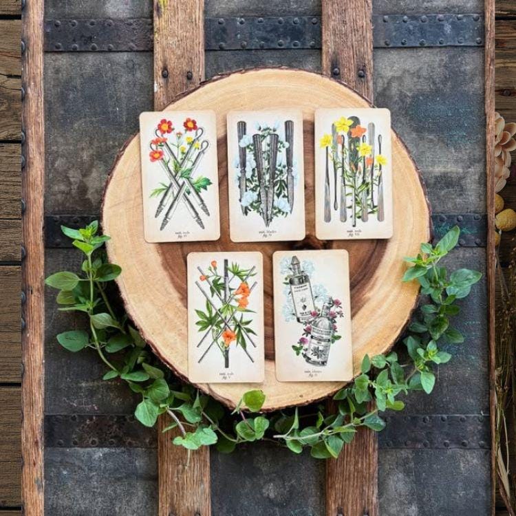 Antique Anatomy Tarot Deck | 78-Card Tarot with Guidebook | Gift Ready