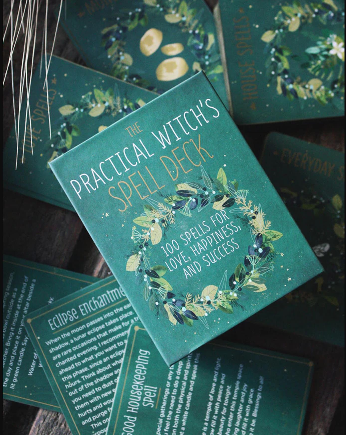 The Practical Witch’s Spell Deck | Updated Edition | 100 Spells + Physical Guidebook | Green Witch Oracle Cards