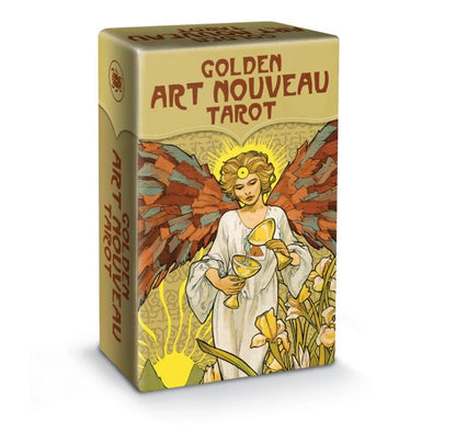 Golden Art Nouveau Tarot – Deck, Grand Trumps & Mini | Gold Foil Art Nouveau Tarot | Lo Scarabeo