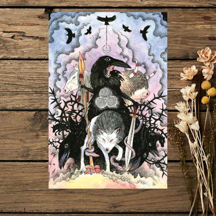 Call of the Morrigan Oracle – 45-Card Deck & Guidebook | Stephanie Woodfield | Llewellyn (2024)