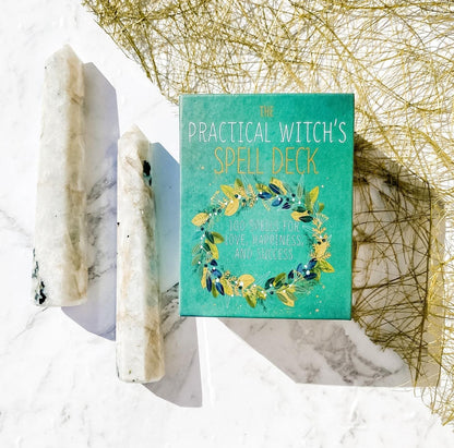 The Practical Witch’s Spell Deck | Updated Edition | 100 Spells + Physical Guidebook | Green Witch Oracle Cards